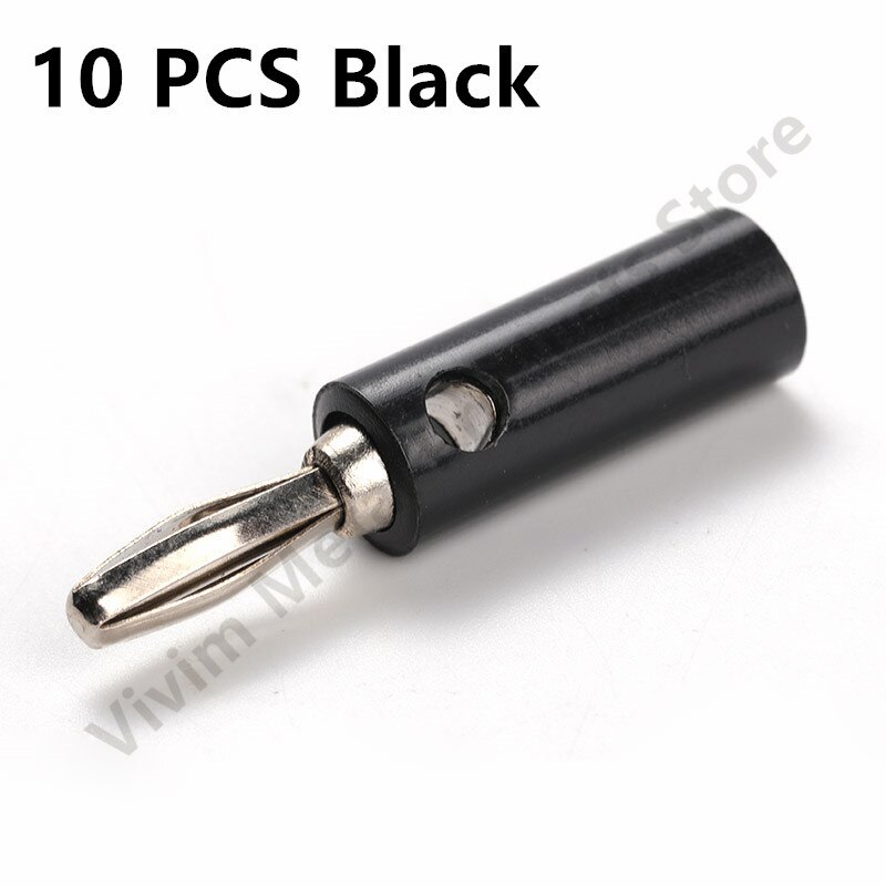 10 Stuks Audio Luidspreker Schroef Bananenpluggen Connectoren 4Mm Op Voorraad Zwart Rood Facotry Online Gouden: Black