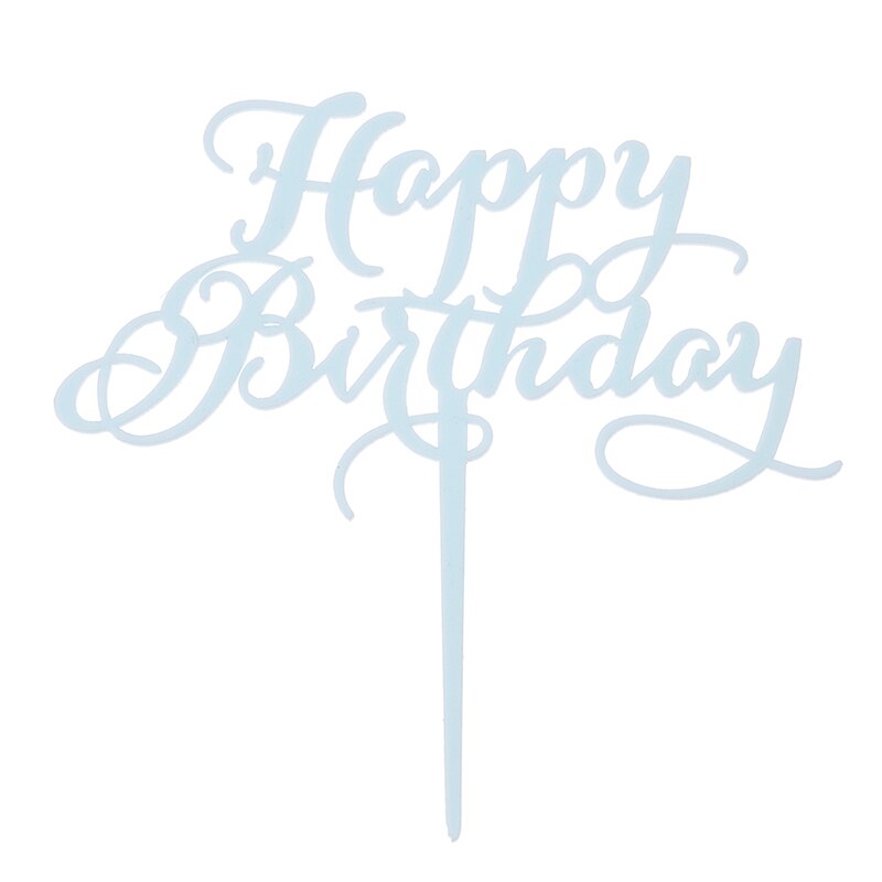 Happy Birthday Cake Decorations Acrylic Cakes Topper Insert Cards Party: Sky Blue