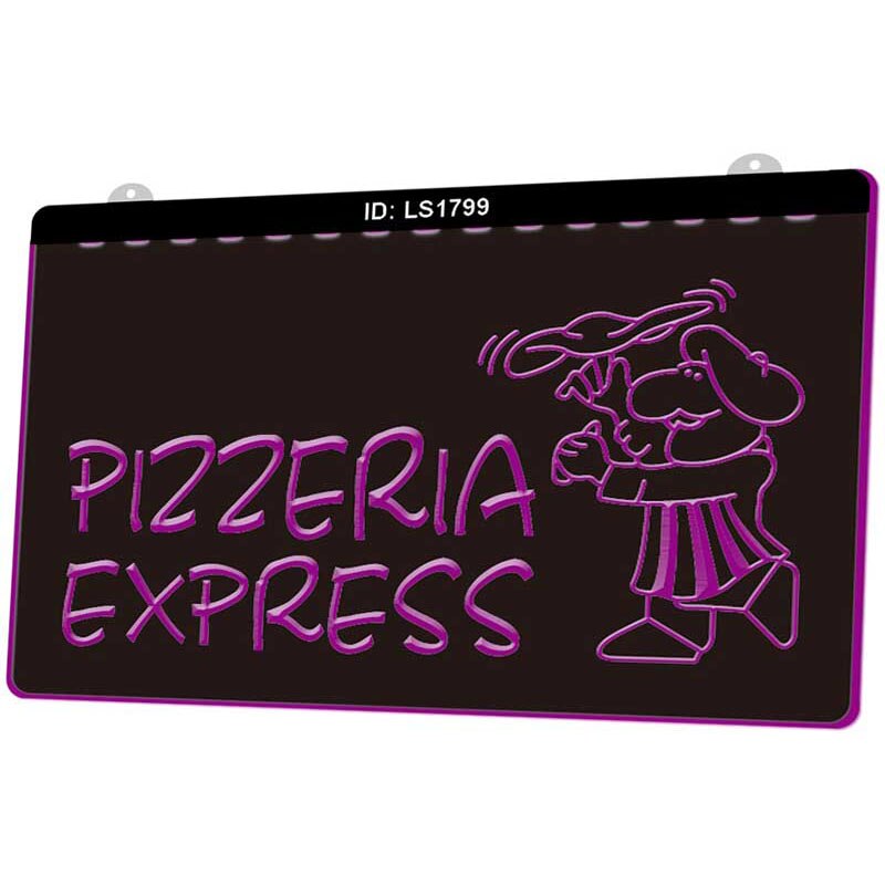 Ls1799 pizzeria express cafe shop viehe 3d kaiverrus led-valokyltti monivärinen ilmainen vähittäismyynti