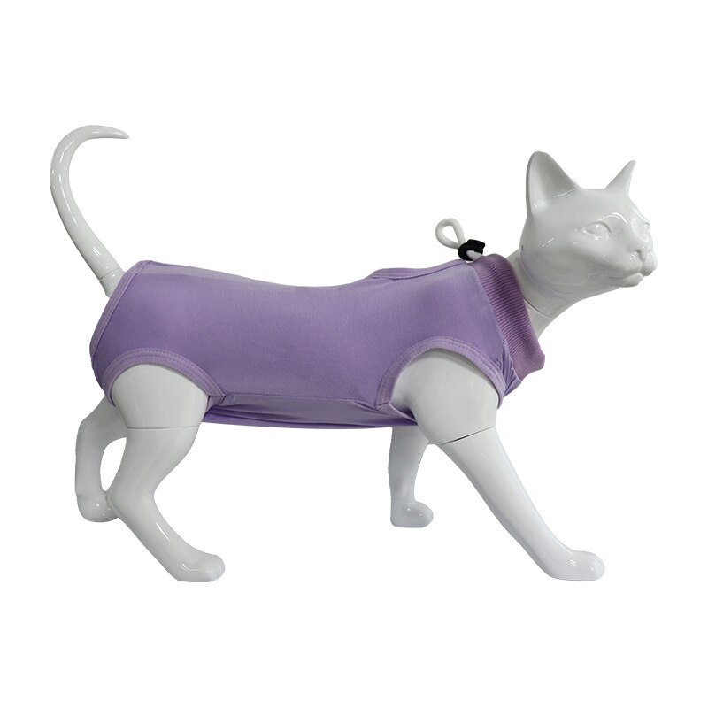 Pet Kleding Voor Katten Na Sterilisatie, Spenen Kleding Voor Vrouwelijke Katten, Wond Preventie Kleding Voor Katten, kat Chirurgische Kleding: Purple / L