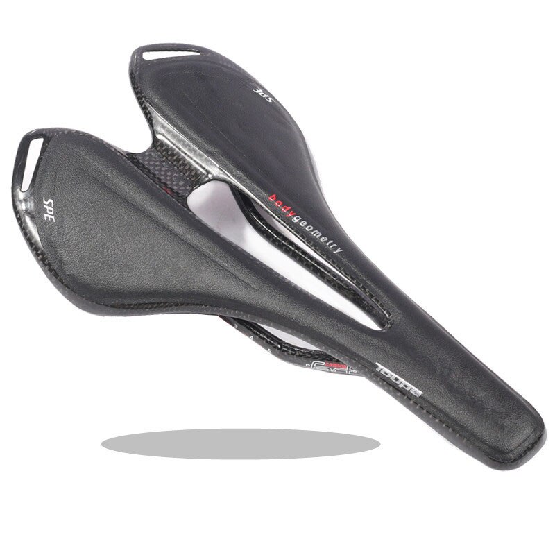 3K Carbon Fiber Bike Saddle Red Road Special Mtb Toupe Bicycle Seat Cycling Parts Leather Saddle Racing D
