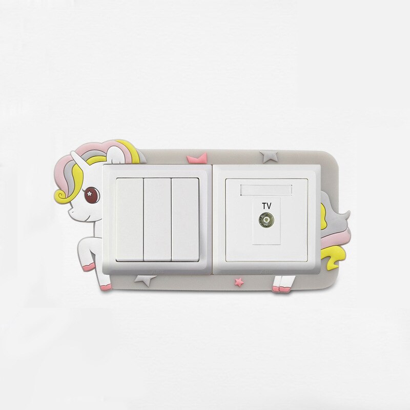 Double switch protective cover modern minimalist luminous switch wall stickers cartoon household socket switch decorative cover