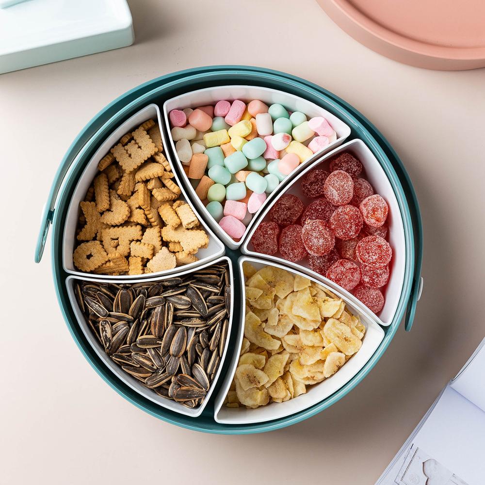Mdzf matte fest snacks skuff nøtter godteri arrangør lagring matbit bærbar container frukt tallerken boks stue kaffebord tallerken