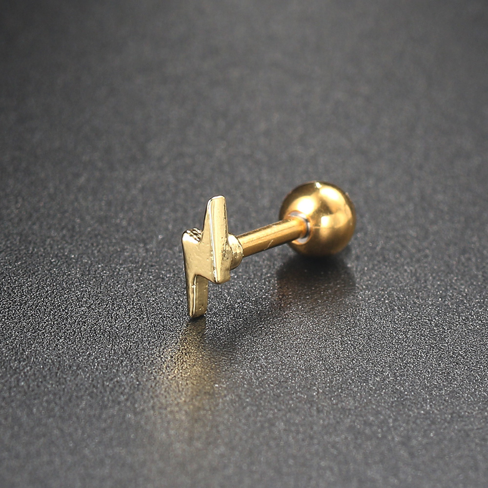 Daith Piercing Bliksem Oorbellen Voor Vrouwen Sieraden 1Pc Gold Kleur Tragus Helix Septum Piercing Kraakbeen Ear Rvs