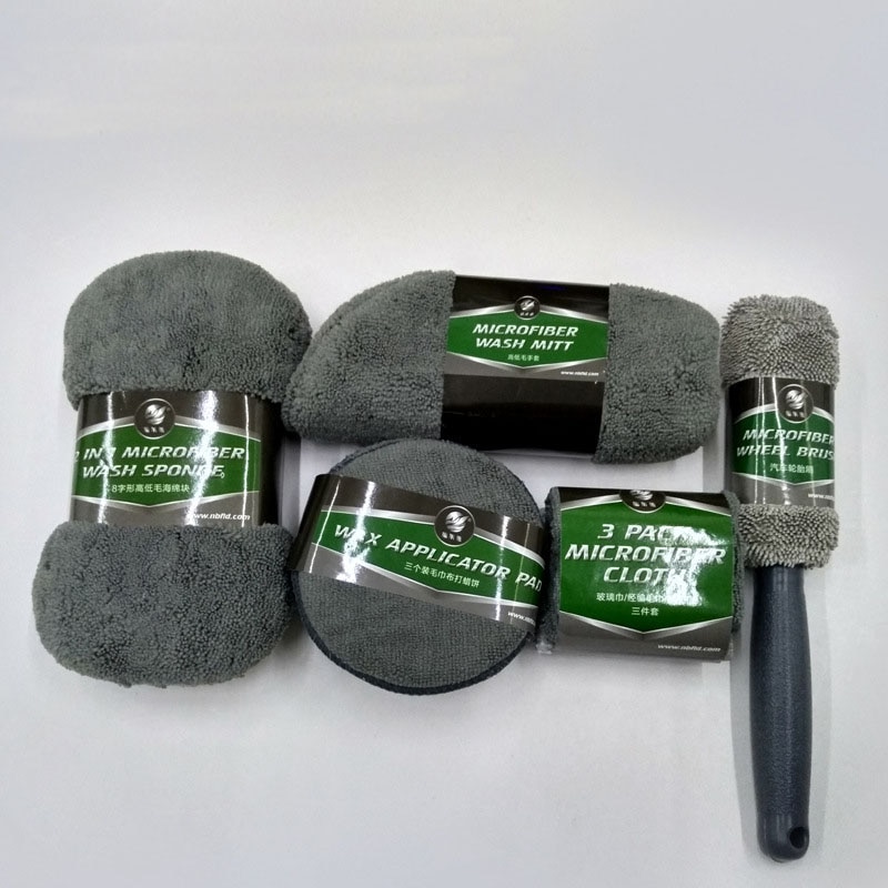 9pcs Juego herramienta de ventana vidrio auto película raspador lavado de autos Kit de limpieza Suministros Toalla de microfibra Detallado Cepillo de rueda de coche Cera Esponja Combinación de herramientas de limpieza