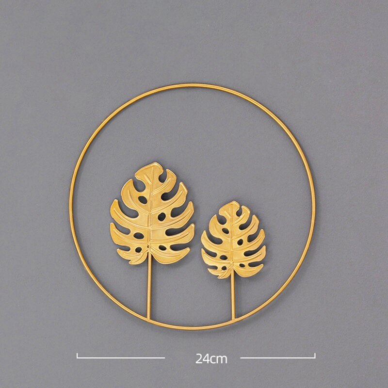 Cuadro decorativo arte del hierro colgante en forma de hoja Estilo nórdico, , Retro, para el hogar, sala de estar, dormitorio, accesorios de decoración: 03