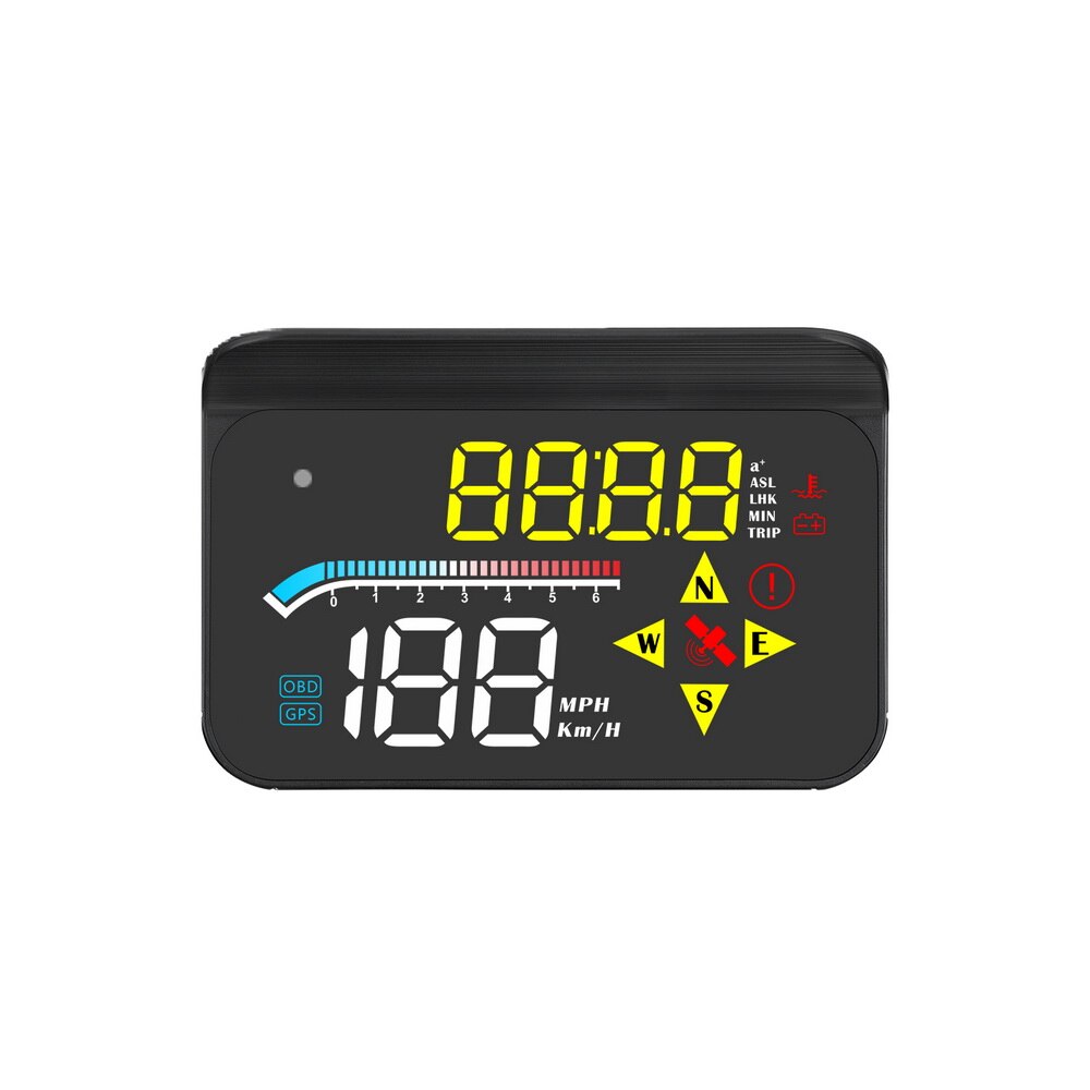 Car HUD Head Up Display Universal OBD2 Head-Up Speed Projector Safe Driving System Security Alarm Water temp Overspeed RPM