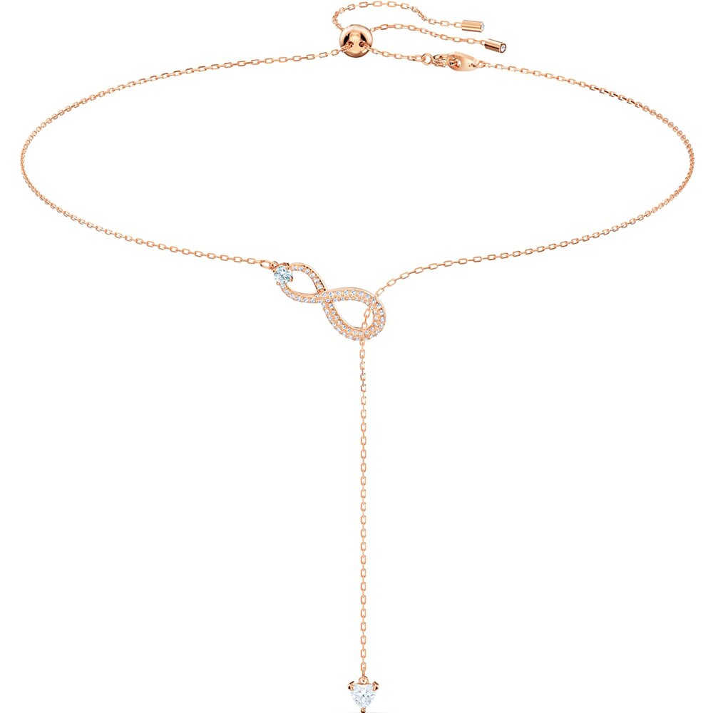 2020 di modo di Nuovo Oro Rosa INFINITY CUORE, A forma di Y Signore Della Collana Originale Gioielli Donna per Dare Fidanzata Di Compleanno Best Regalo: 46cm