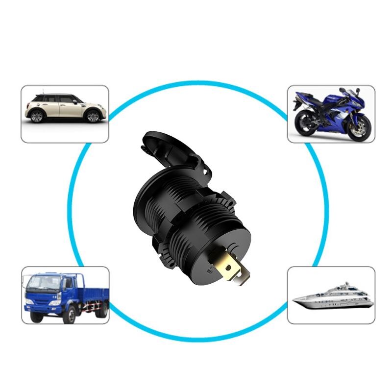 Waterdichte 12V 24V Dual USB LED Car Charger Met Touch AAN UIT Schakelaar Kabel Voor Auto Boot marine Truck Motorfiets Camper Veh
