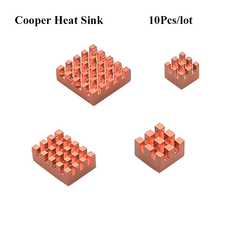 Raspberry Pi 4, radiateur en aluminium et cuivre, ensemble de refroidissement avec coussin thermique à l&#39;arrière pour Raspberry Pi 4B, 10 pièces/lot: Option 4