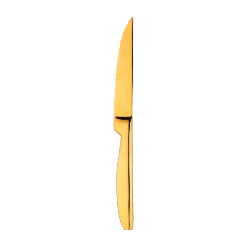 4 st köksknivset i rostfritt stål bestick vass guldkniv kött grönsaksfruktskärare 22 x 2cm kockkniv: 4 guld-b