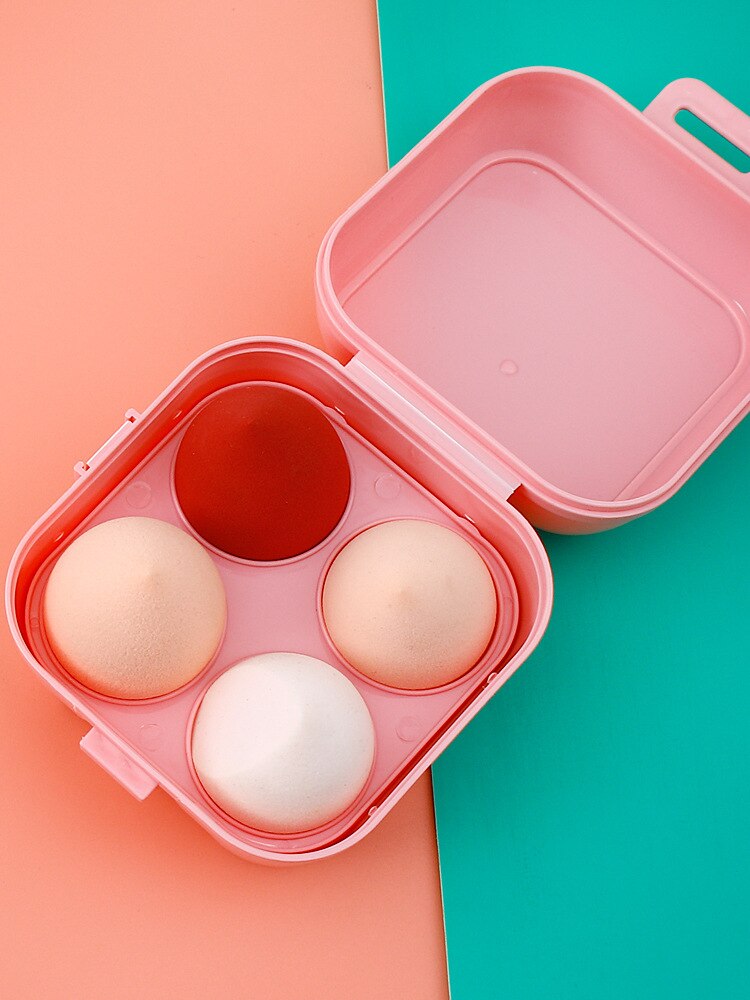 3/4 Piece Set Of Makeup Sponge, Puff, Healthy Latex Soft Sponge, Wet And Dry Set, Beveled Beauty Makeup Tool: 4 pcs Pink B