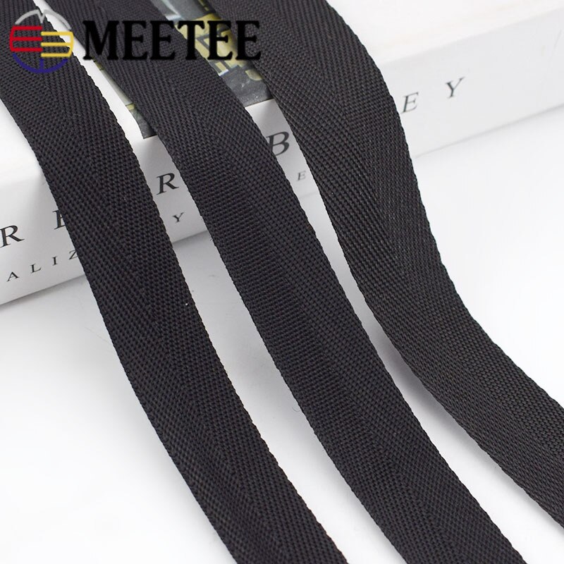 18M 0.9 Mm Dikke Zwarte Polypropyleen Pp Singels Lint Band Band Tape Voor Rugzak Knapzak Riem Diy Kleding Naaien accessoires