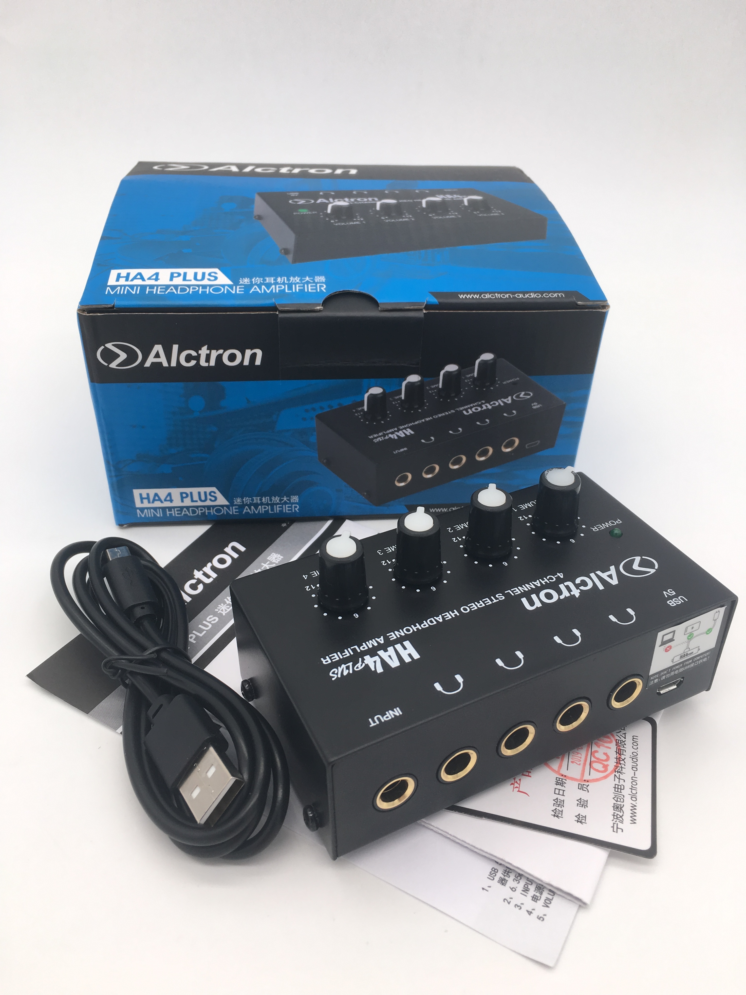 アップグレード ALCTRON HA4plus 4 チャンネルステレオミニヘッドフォンアンプ USB インタフェース駆動レコーディングスタジオヘッドフォンスプリッタ