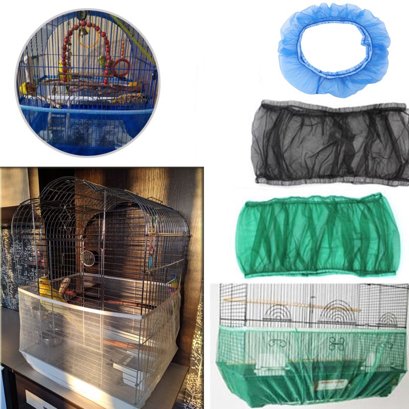 Cage Net Bird Cage Covers Mesh Catcher Guard Bird Cage Net Shell Skirt Dust-proof Airy Mesh Parrot Cage Cover