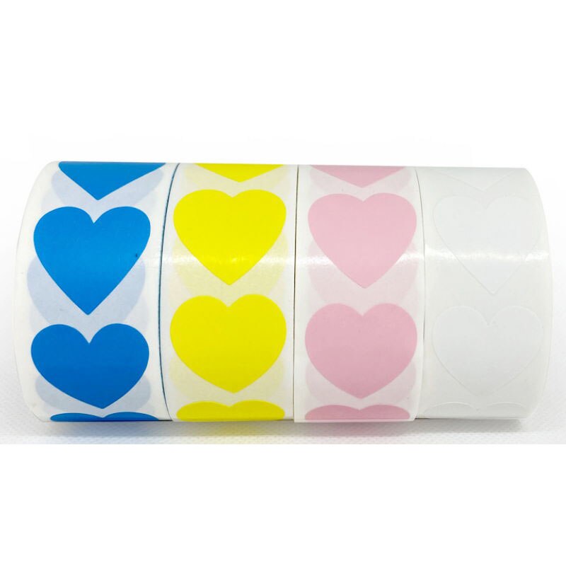 500pcs/roll Heart Shaped Blank Stickers seal Labels red stickers scrapbooking for Package wedding decoration stationery sticker