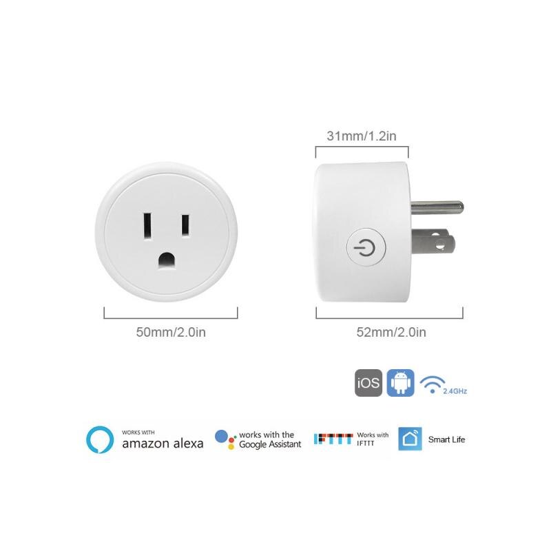 WiFi Smart Wireless Plug EU US UK Adaptor Remote Voice Control Power Outlet Timer Socket For Alexa Google Home