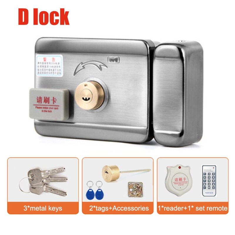 single/double access Door & gate Access Control system Electronic integrated RFID motorized lock with RFID reader: D kit1