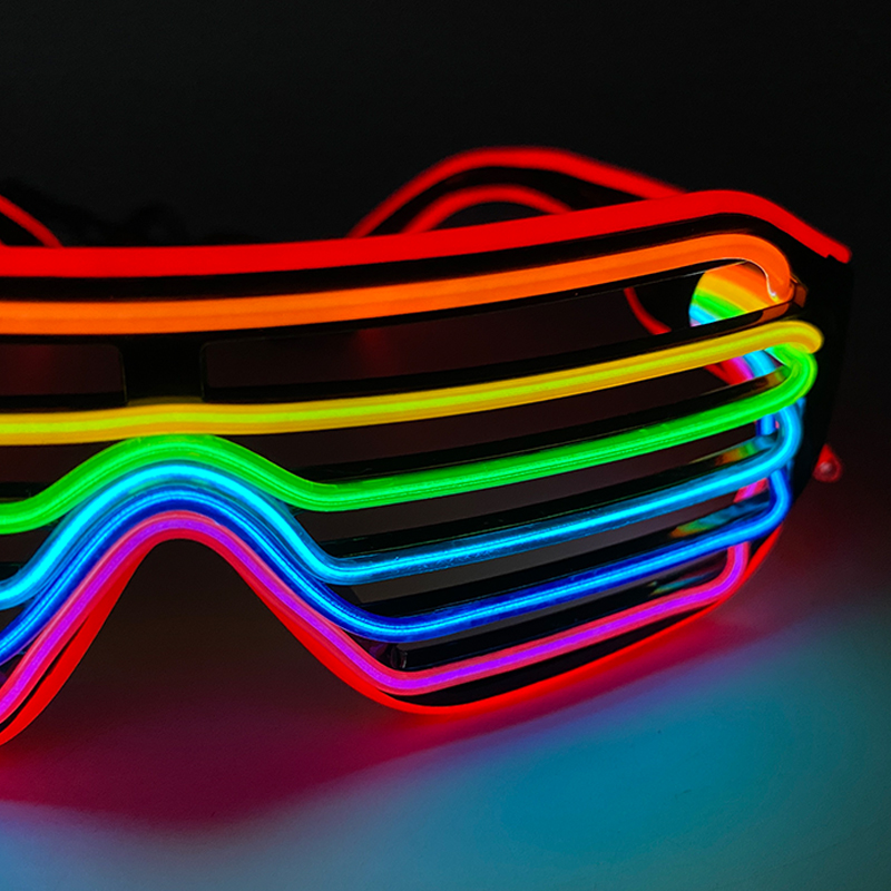 Óculos fluorescentes coloridos para homens e mulheres, óculos luminosos LED, neon eyewear Supplies, adereços de personalidade