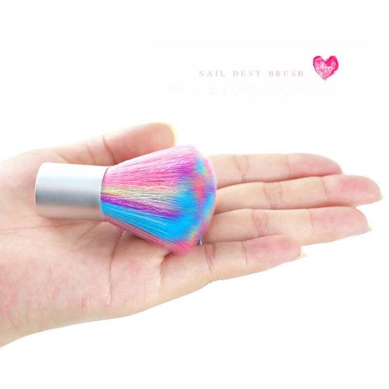1 stuk nagelborstel poeder stof reiniging make-up kleurrijke zachte haarverwijderaar stof manicure kunstgereedschap voor nagelverzorging: 1 stuk