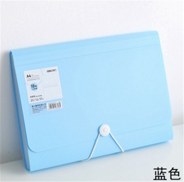 deli Newest A4 Paper File Folder Bag Premium Waterproof Business Book Office stationery Document folder Rectangle Office: Blue