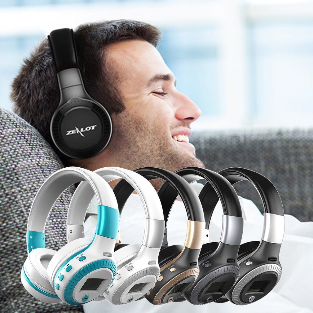 B19 Hoofdtelefoon Lcd-scherm Draadloze Stereo Headsets Hoofdtelefoon Met Microfoon Micro-Sd Card Slot Fm Radio Voor Telefoon & pc