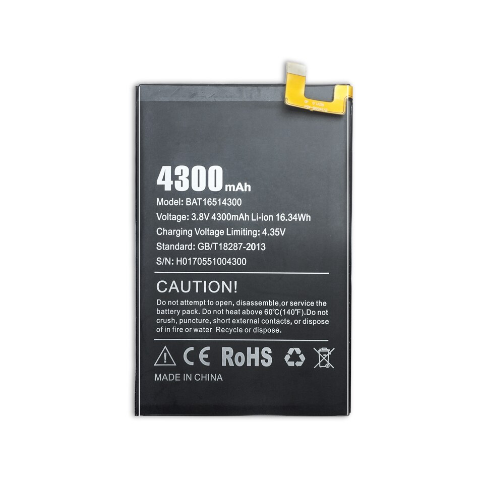 Batería de teléfono móvil para Doogee Y6 Max Y6Max, batería de repuesto de 4300mAh, BAT16514300