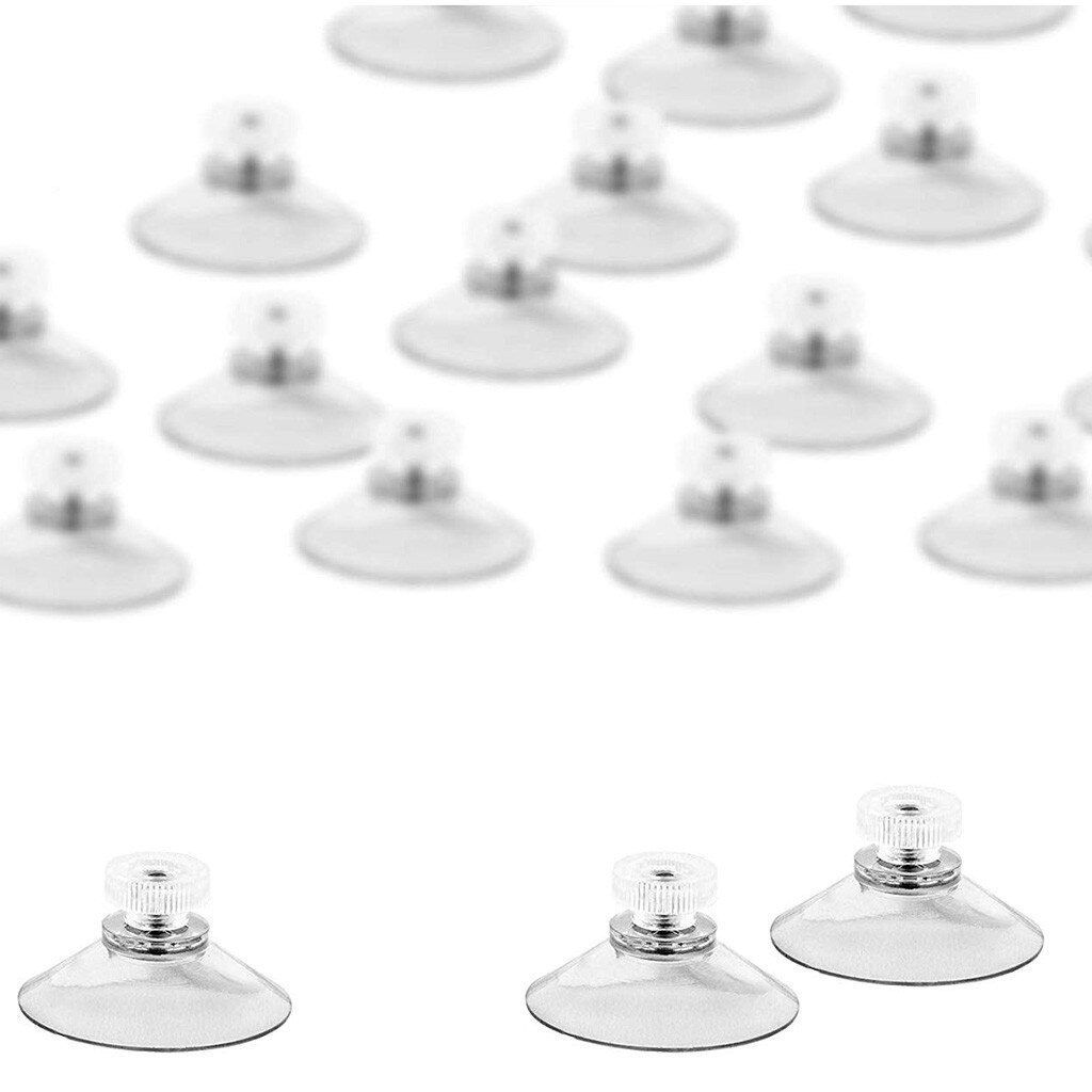20pcs With M4 Thread 40mm Suction Cups, With Knurled Nut Clear For Kitchen Ucker Suction Cups Mushroom Head Suckers Cup Button