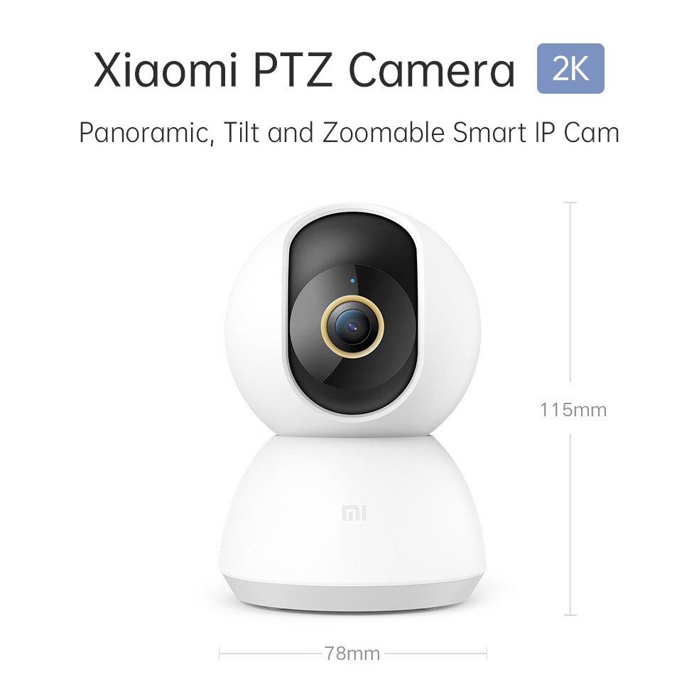 Xiaomi PTZ Camera 2K Pan Tilt Zoom AI Smart IP Cam 3 Million Pixel 2304 X 1296 F1.4 6P Shimmer Full Color Human Detect TF NAS