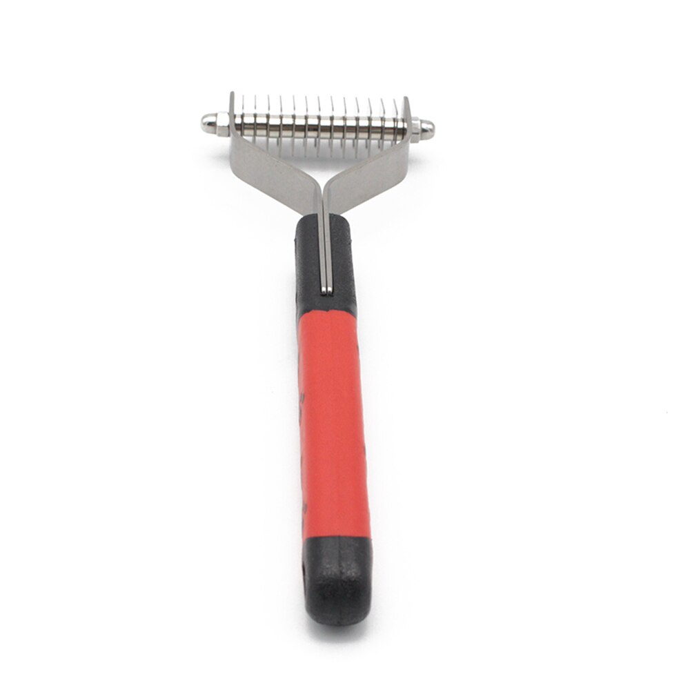 Pet Fur Knot Cutter Remove Rake Grooming Shedding Brush Comb Rake Dog Cat Fur Shedding Blade Trimmer Grooming Rake Dematting