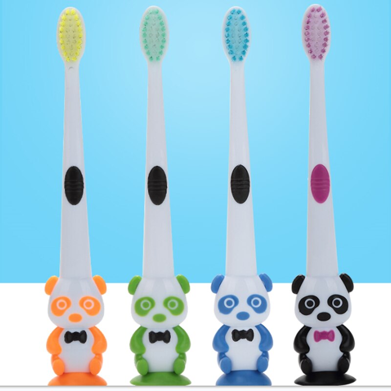 1 Pcs Kinderen Cartoon Panda Zachte Tandenborstel Baby Tandenborstel Kids Training Tanden Borstel Zorg Voor 3-12 jaar Oud
