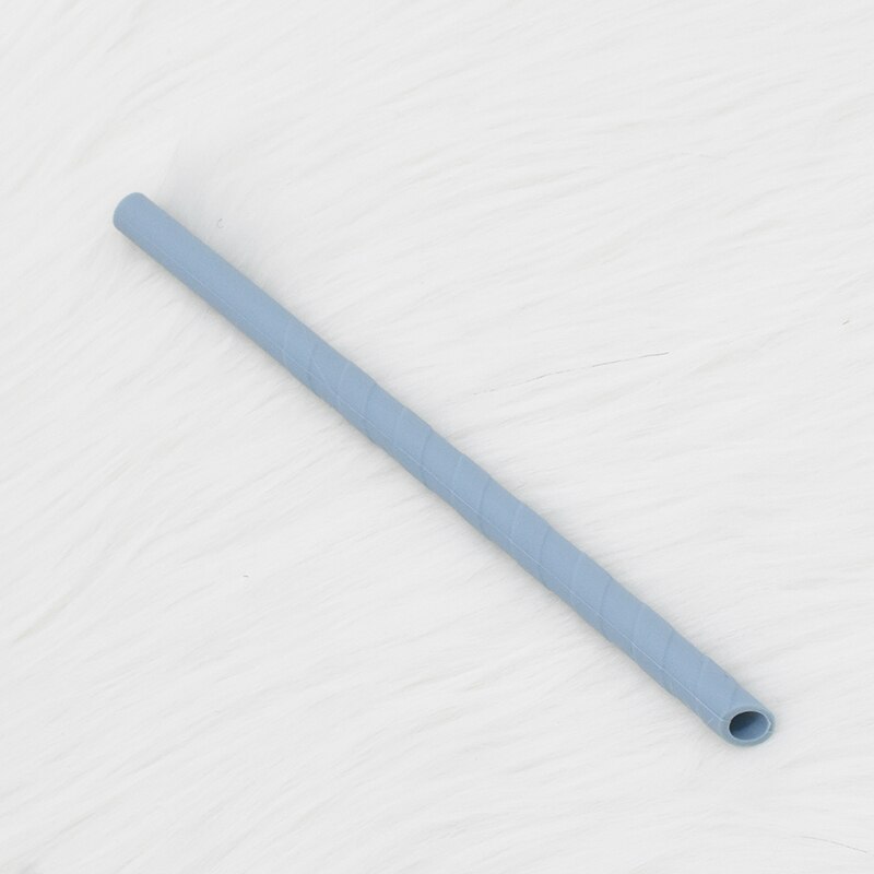 Reusable Silicone Drinking Straws Portable Collapsible Eco-friendly Straw Wedding Birthday Party Bar Drink Kitchen Accessories: Blue
