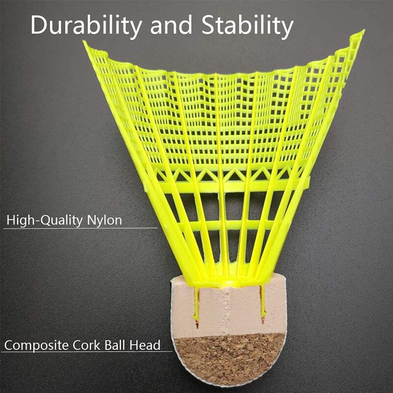 YXTC Nylon Badminton dauerhaft Federbälle Badminton Vögelchen Bälle für freundlicher Erwachsene drinnen draussen Sport Aktivitäzehn Anfänger