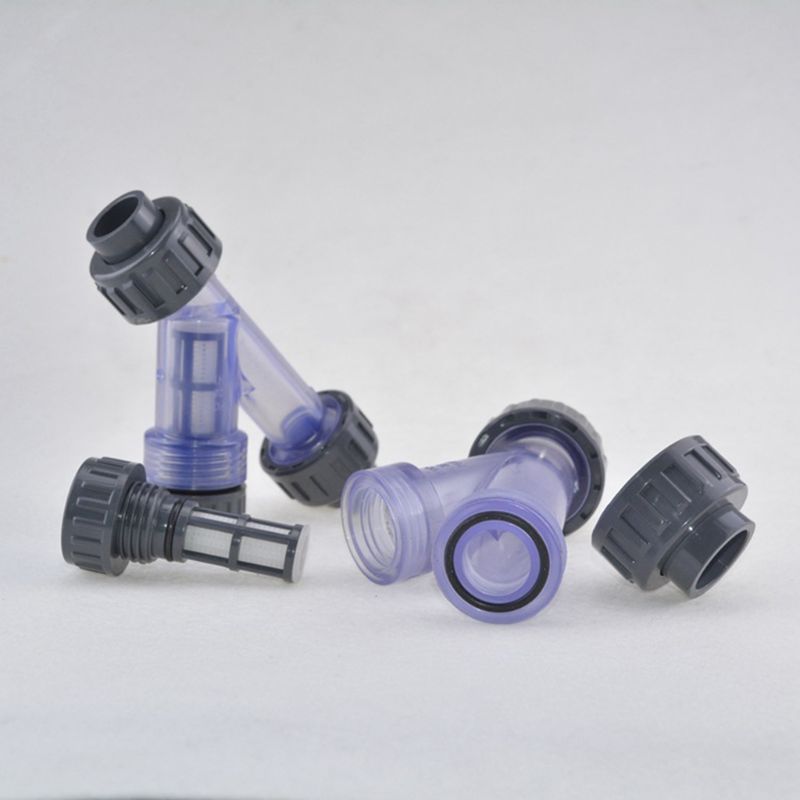 Filtro transparente de PVC en forma de Y para pecera, conector de tubería de PVC, filtro de riego, Conector de tubería de agua de jardín