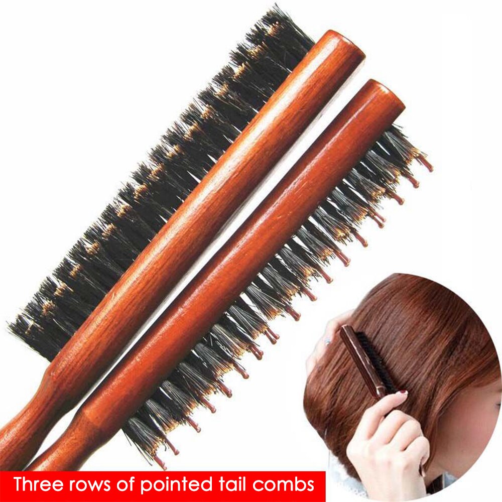 Salão de beleza profissional provocando escovas de cabelo para trás madeira linha fina pente extensão hairbrush hairdressing ferramentas estilo diy kit 1 pçs