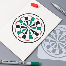 8 Pcs Bullseye Mandala Painting Template Stencils Drawing Stencils Painting And Decor Bullet Journal Supplies