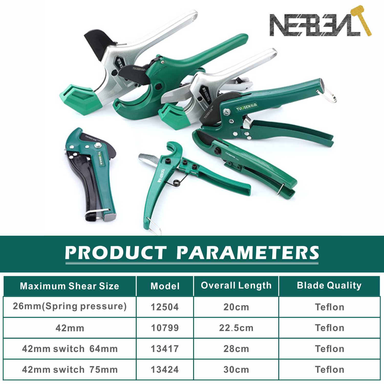 Tijeras de plástico SK5 para cortar tubos de plástico, herramientas manuales de fontanería, PVC/PE/VE/PPR, de aleación de aluminio, 42-75MM