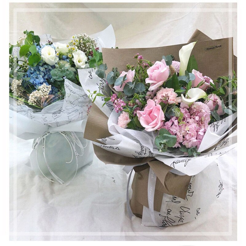 Marble / Letter Flower Wrapping Tissue Paper Material 30 sheets Shoes Packing Craft Paper DIY Bouquet Supplies 50*70cm