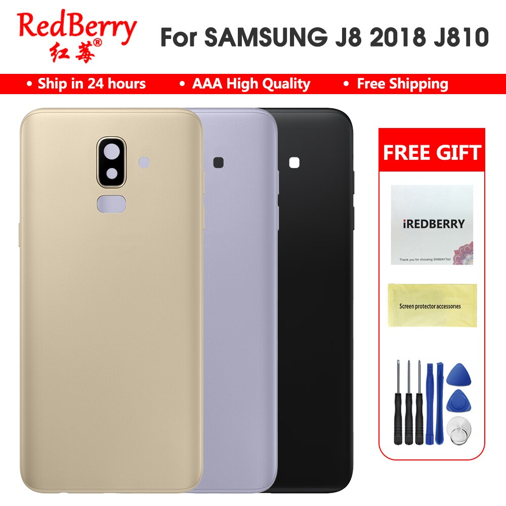 Per Samsung Galaxy J8 2018 J800F coperchio batteria posteriore sportello posteriore telaio centrale J8 J800 J800DS custodia sostituire il coperchio della batteria