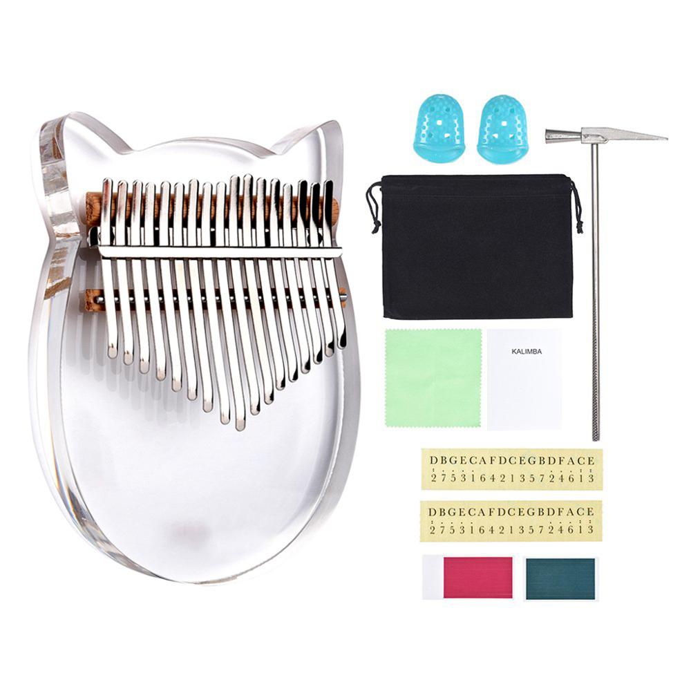 17 Key Kalimba Acryl Duim Piano 17 Toetsen Mbira Transparante Toetsenbord Instrument
