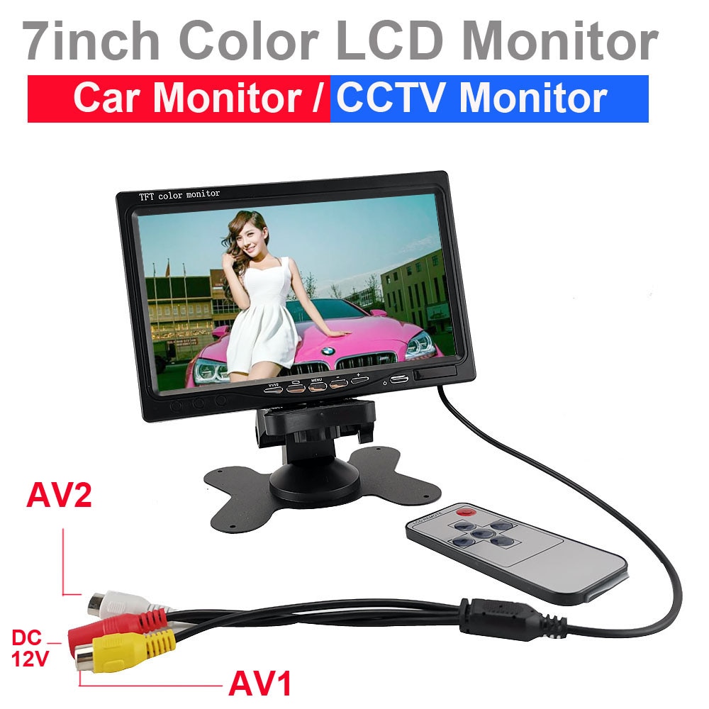 7 Inch Kleur Camera Monitor View 2ch Video-ingang Cctv Monitor Pal &amp; Ntsc Auto View Voor Camera