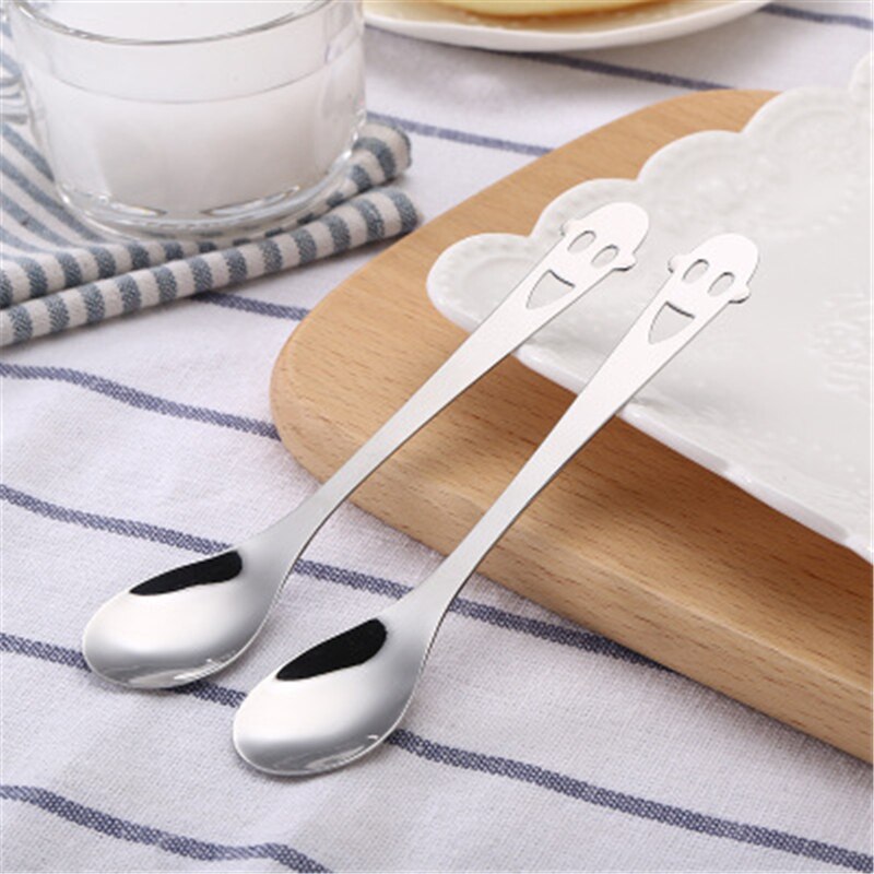 Creatieve Smiley Lepel Roestvrij Staal Koffie Lepel Thee Lepels Dessertlepel @ 1: 2pc Smiley spoon