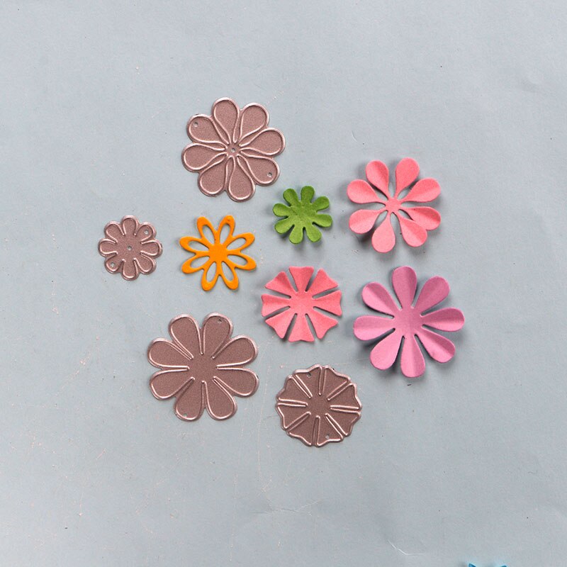DUOFEN METAL CUTTING DIES small flowers set embossing stencil DIY Scrapbook Paper Album