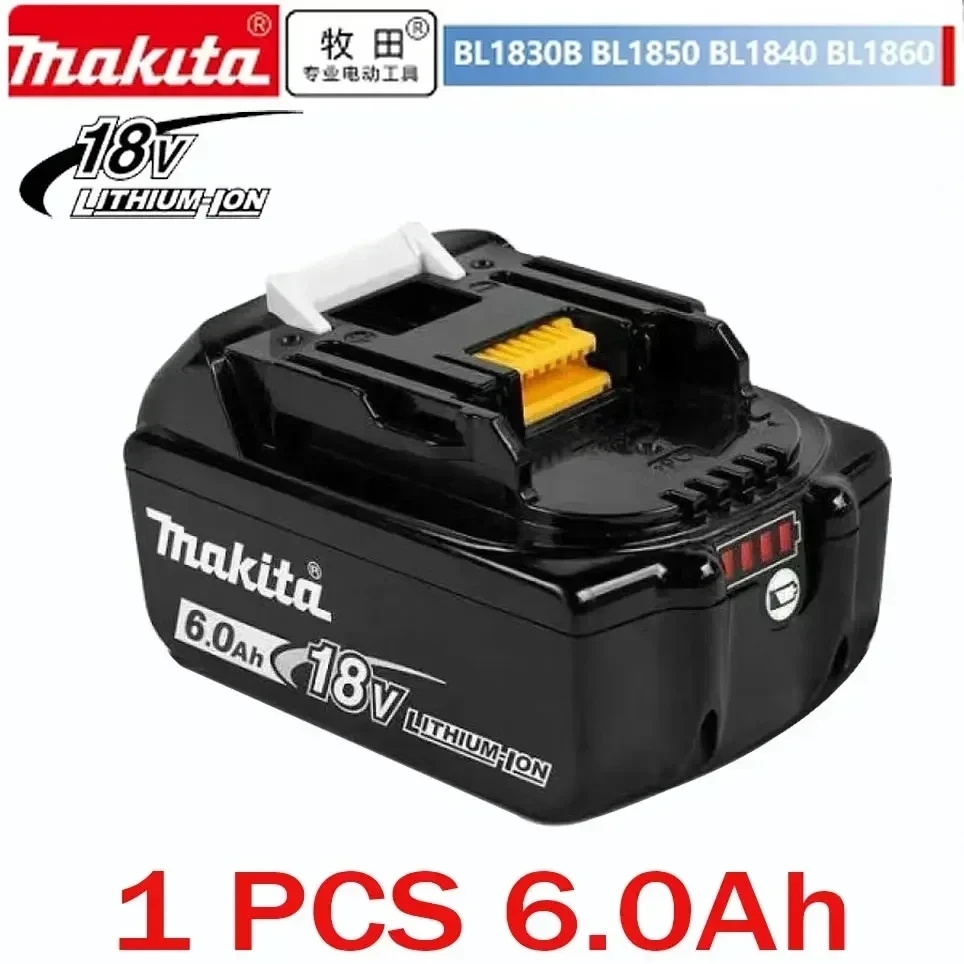 Makita original bateria recarregável de íon de lítio 18v 6000mah 18v 6.0ah bateria de substituição de broca bl1860 bl1830 bl1850 bl1860b: Bege