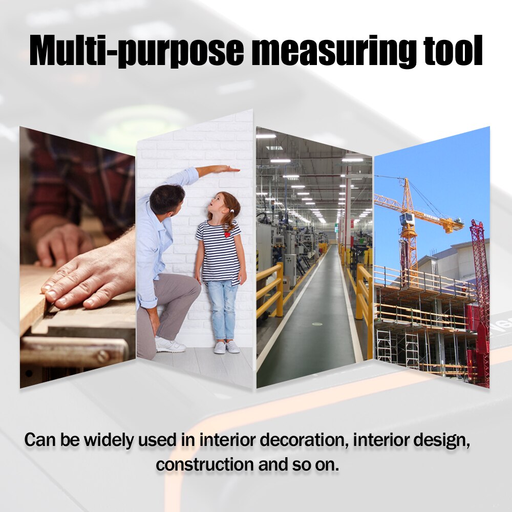 Handheld Digital High Accuracy Measure Rangefinder Red Light Distance Meter Building Measurement Device With Backlight