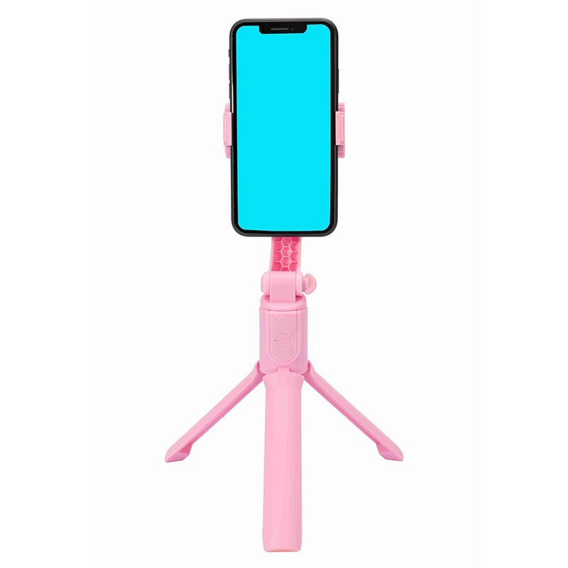 H5 Handheld Stabilizer Tripod Selfie Stick Holder Gimbal Stabilizer with Stand for iPhone/ Android Smartphone: Pink