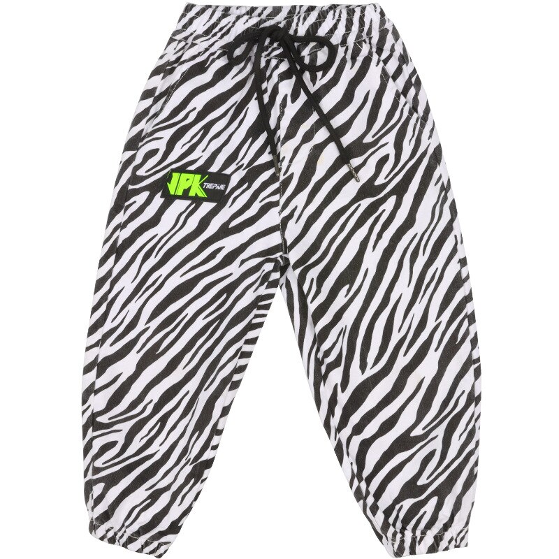 Calças casuais de meninos e crianças, estampa zebra, primavera e outono, roupas para adolescentes, esportes, em estoque