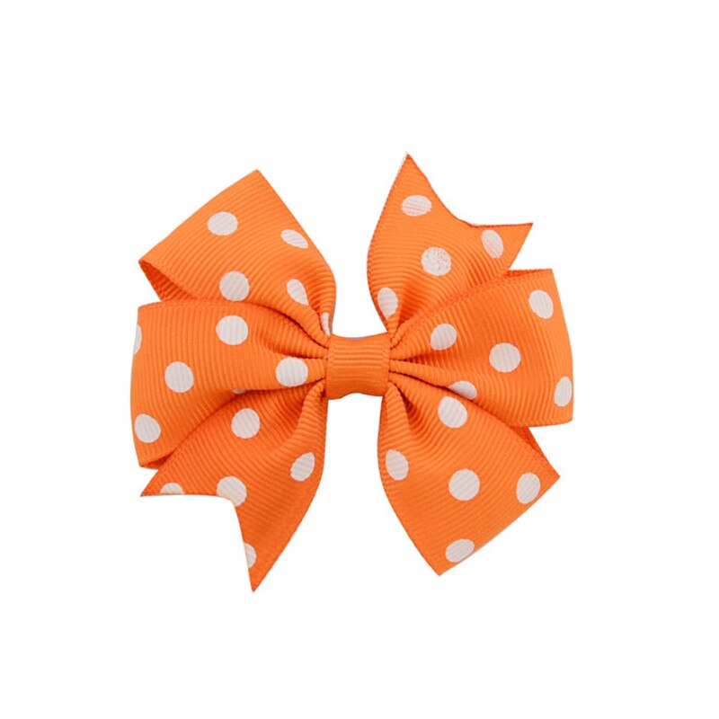 Polka Dot Grosgrain Lint Bows met Alligator Clip Kinderen Meisjes DIY Strikje Haarspelden Baby Haarspelden Hoofddeksels Haar Accessorises: 09 Orange
