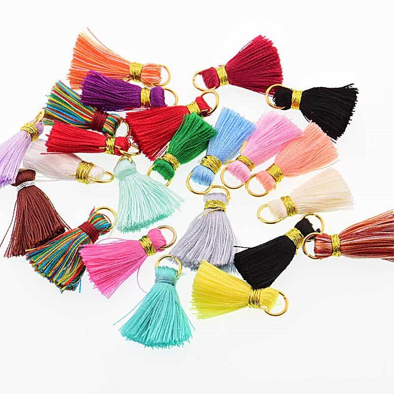 30PCS Mini Polyester Silk Tassel DIY Boho Jewelry Making Supplies Bracelet Necklace Finding Fringe Trim Pendants Small Tassels