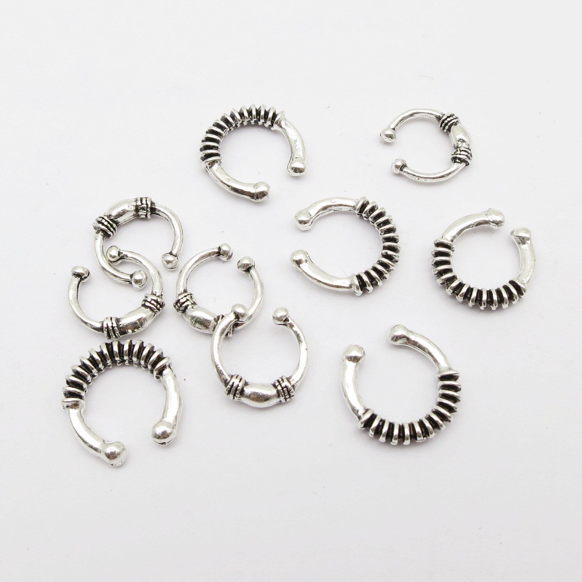 10Pcs/Pack adjustable viking hair dread Braids dreadlock beard Beads cuffs clips for Hair Rings women men accessories